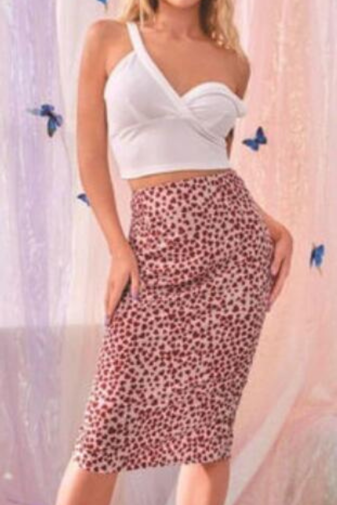 2021 summer women's new versatile slim thin mid-length love skirt mid-length skirt woman skirts mujer faldas mujer faldas skirt