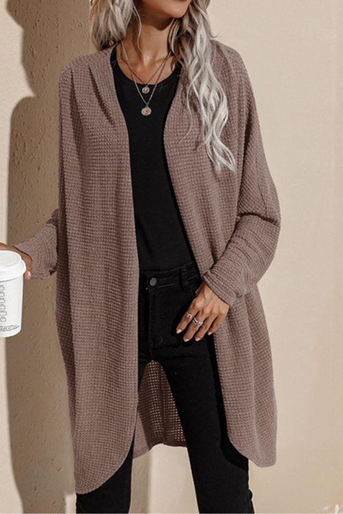 2021 Casual Long Knitted Cardigan Fashion Women Vintage Mid-length Irregular Knitted Loose Coat for Autumn Winter
