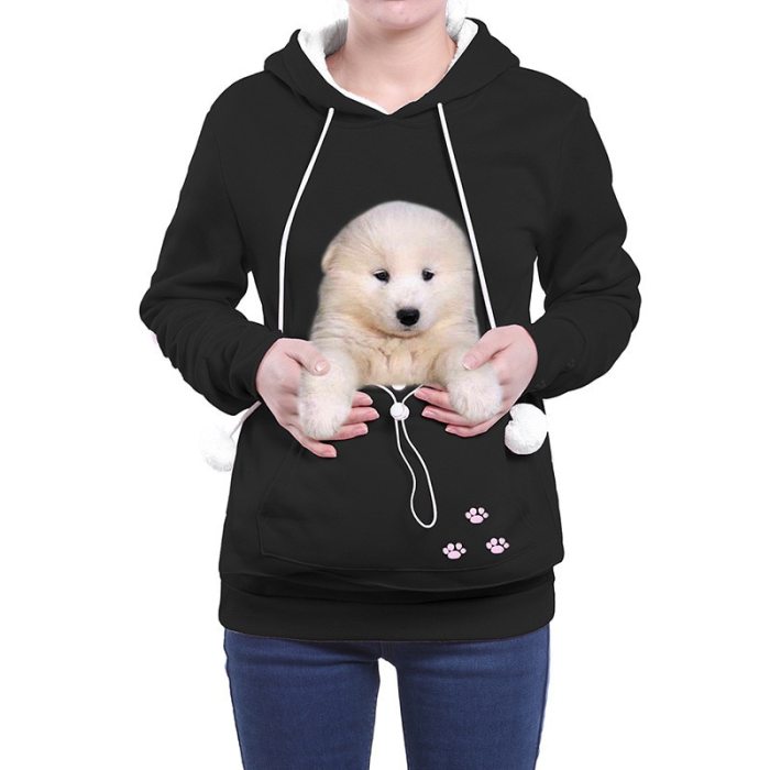 Women's Pullover Sweatshirt Animal Pouch Hood Tops