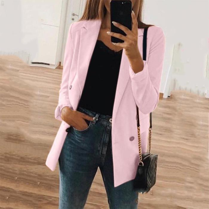 Fashion Solid Color Long Sleeve Blazers