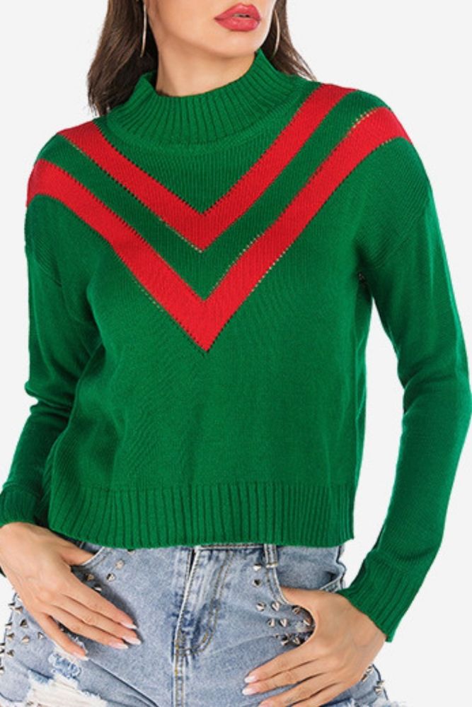 Sweaters for Women 2021 Autumn New Styles Europe & America Green Round Neck Pullover Long Sleeve Knitting Women Sweater