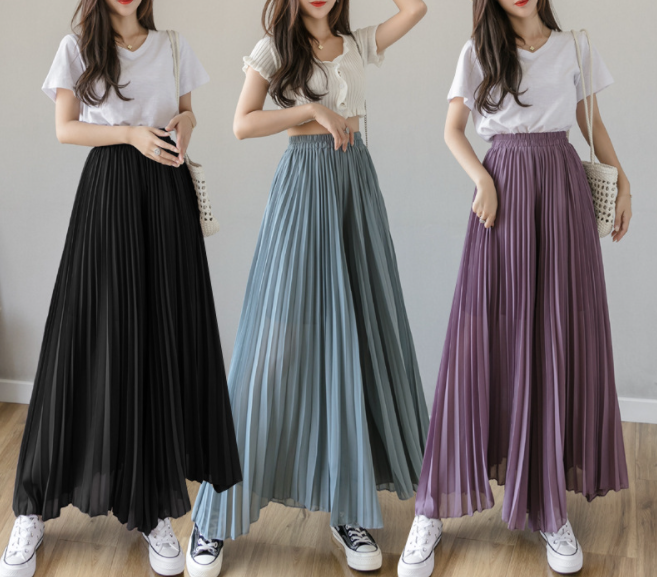 Women Chiffon Pleated Skirt Vintage High Waist Tutu Skirts Womens Saia Midi Rokken 2020 Summer Style Jupe Femme Skirt