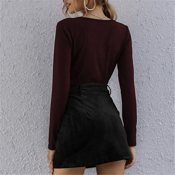 High Waist Mini Skirts Womens Autumn Winter Casual Solid High Quality Zipper Sexy A-Line Skirt Elegant Female Bottom