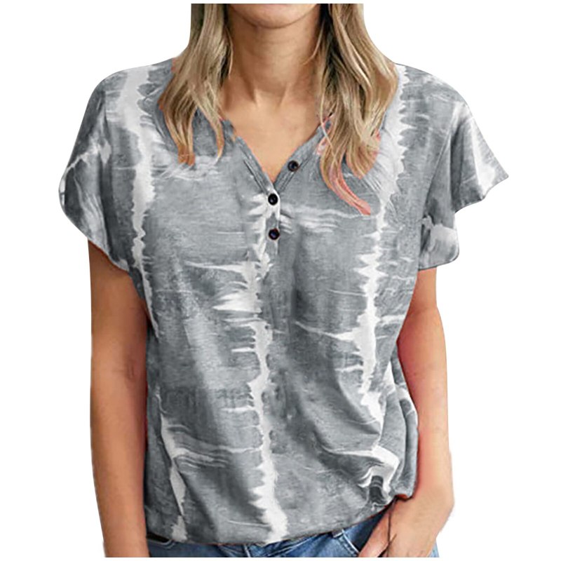 Women Harajuku Stripe Tops Blouse Women Summer Large Size Loose-Shouldered Tie-Dye Casual Camisetas Mujer Tshirt Women футболка