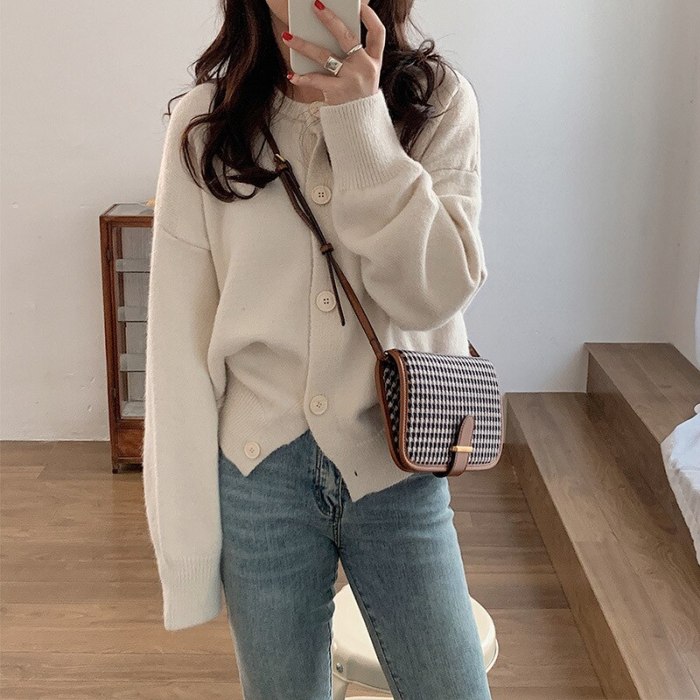 Solid Spring Newly Patchwork Women Cardigans 2021 Fashion Slim Ladies Knitted Sweater Long Sleeve Buttons Sweater coat female