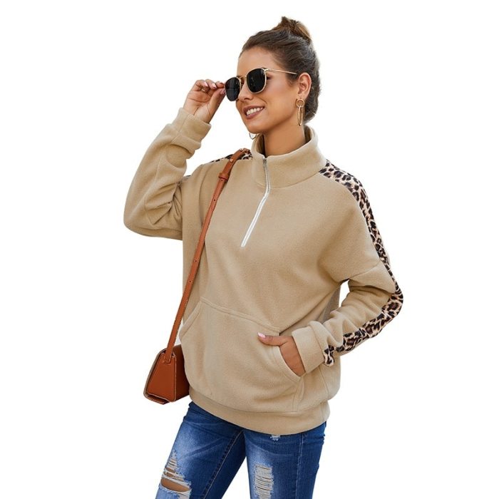 2021 Autumn Winter Leopard Vintage Pullovers Sweatshirt Women Long Sleeve Plus Size Fashion Pullover Tops Woman Warm Sweatshirts