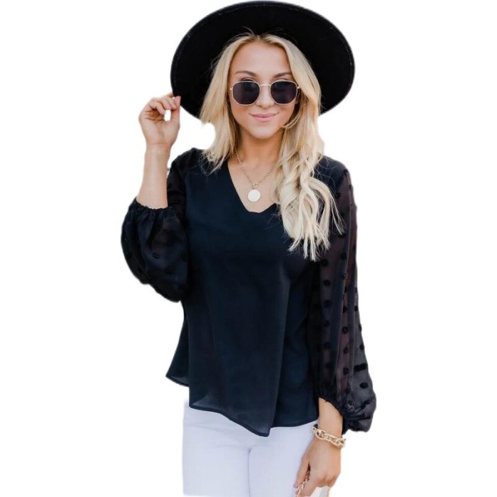 Loose T-shirts Women Jumpers long Sleeve V-neck Tops Woman Pullover female hotsale chiffon sexy fashion cloth undershit