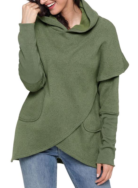 Irregular Long Sleeve Hoodies