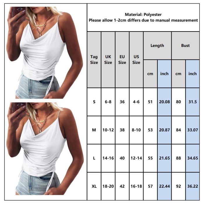 Sexy Off Shoulder Women Camisole Summer V Neck Drawstring Sleeveless Tank Tops Vacation Party Club Clothes Tops Streetwear D30