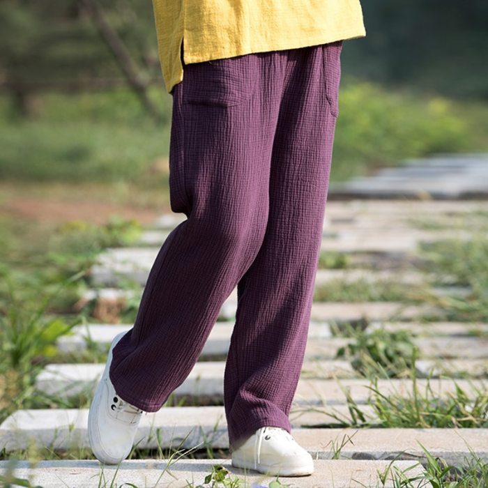 2023 Spring Women' Fashion comfortable cotton linen pants , Plus size Women pleated Autumn pants with pockets 5XL 6XL