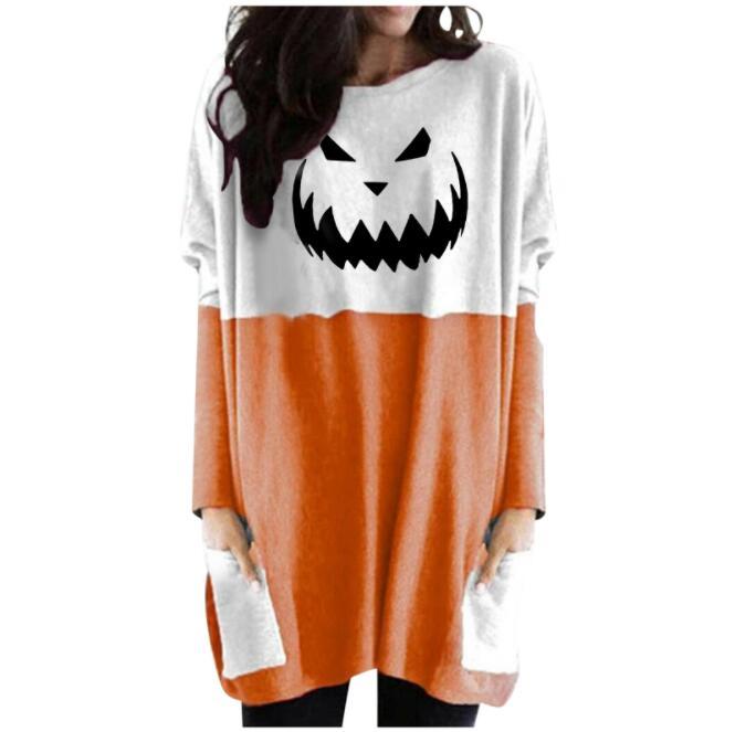 Women's T Shirt Halloween Lantern Ghost Pumpkin Shirts Face Costume Long Sleeves Tops Women 2021