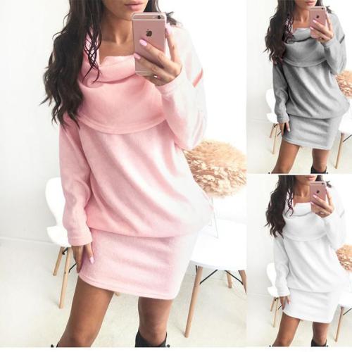 Pure Color Long Sleeves Lapel Neck Scoop Long Sweater