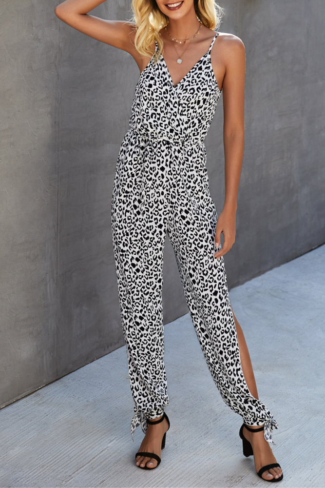 Sexy Leopard Print Rompers Womens Jumpsuit Plus Size New 2021 Summer Streetwear Split One Piece Long Jumpsuits Overalls Pant