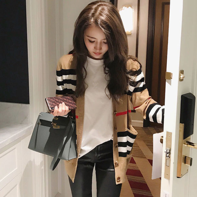 Knitted Cardigan Coat for Women Autumn 2021 New Korean Style Loose-Fitting Versatile Sweater Women's Long Sleeve Sweater Thin