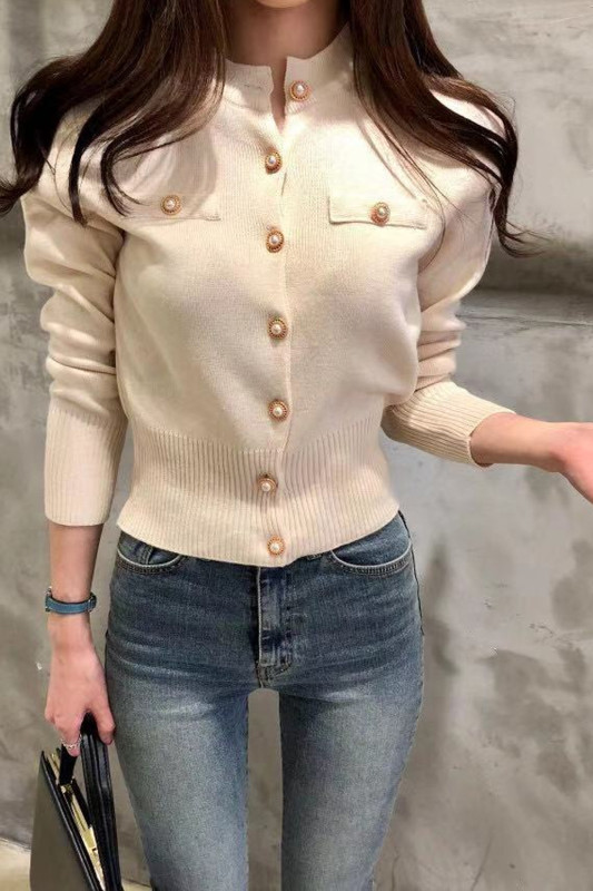 Single-Breasted Sweaters Cardigans Slim Long Sleeve Knitted Clothes