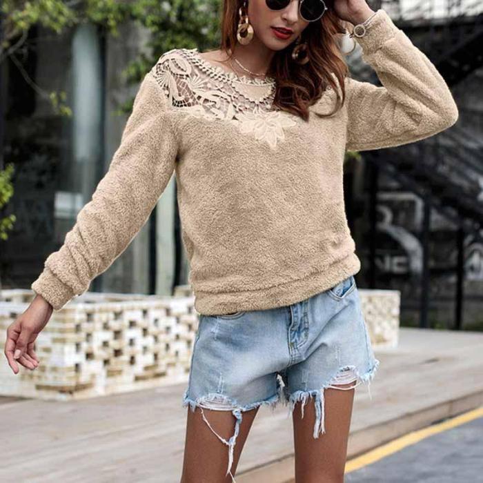 Sexy Hollow Out Long Sleeve Blouse
