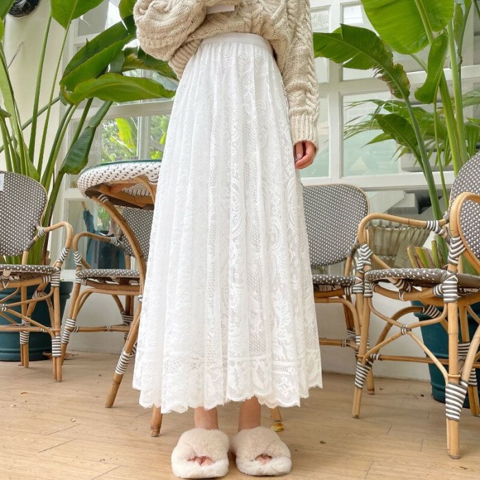 Women's Lace A-line Long Skirt