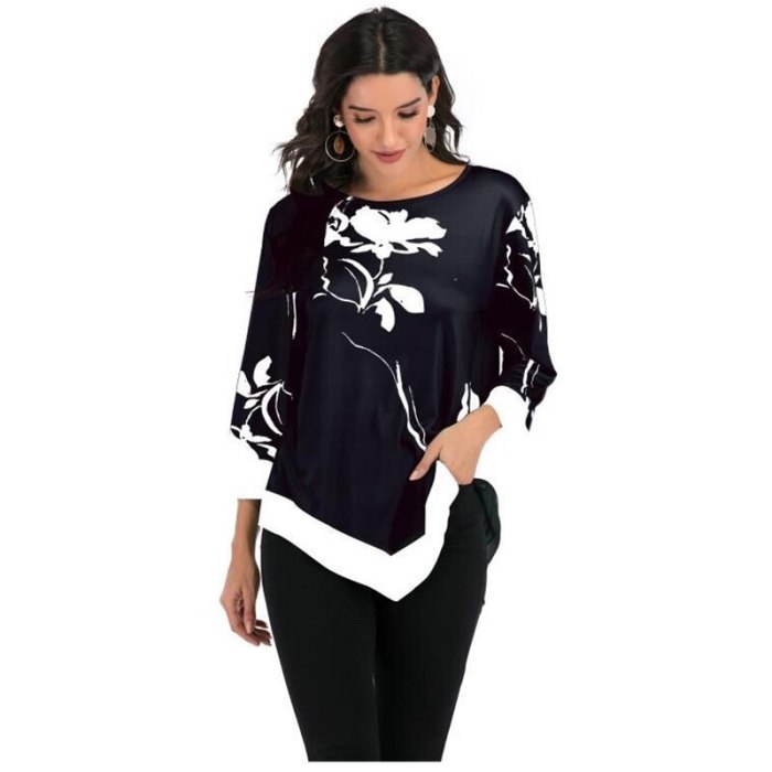 Women Floral Printing Blouse Casual Tops