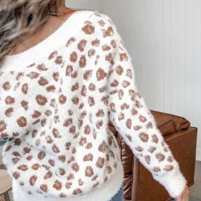 Leopard V Neck Knit Cardigan