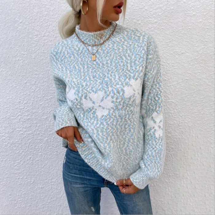 Imitation mink velvet half high neck loose women's sweater 2021 new autumn and winter outer wear pullover knitted top women