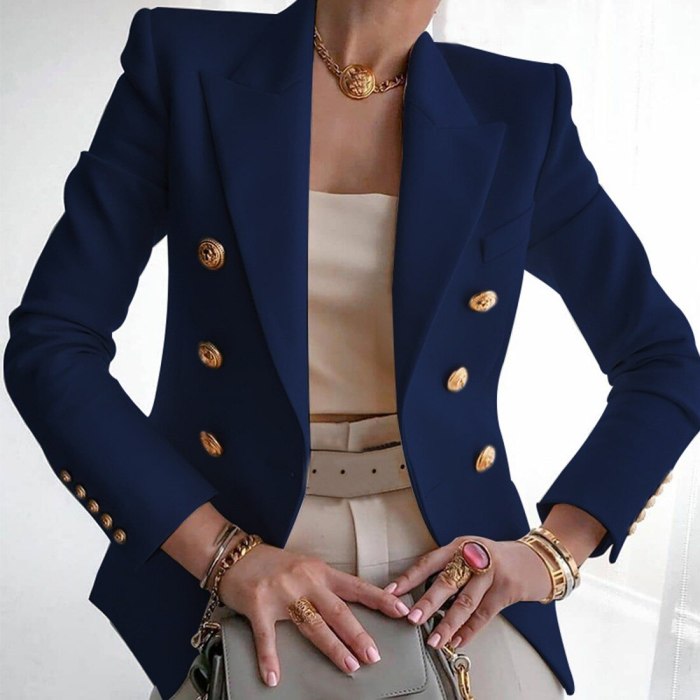 Blazer Women Office Jacket Double Breasted Harajuku Blazer Slim Fitting Female Blazer 2021 Coat Office Ladies Outfit