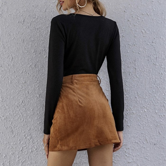 High Waist Mini Skirts Womens Autumn Winter Casual Solid High Quality Zipper Sexy A-Line Skirt Elegant Female Bottom