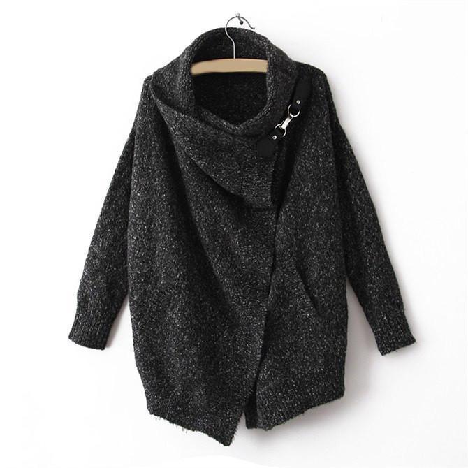 Fashion Splicing Pothook Cardigans Sweater Coat For Women