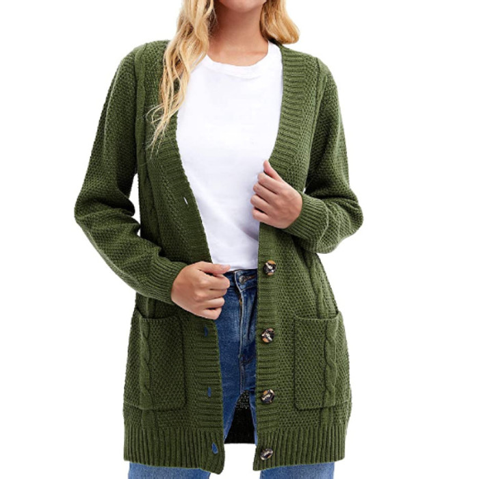 Women Long Cardigans Sweater Long Sleeve Knitted Open Cape Casual V-neck Coat Autumn Sweater Jacket Autumn Basic Coat