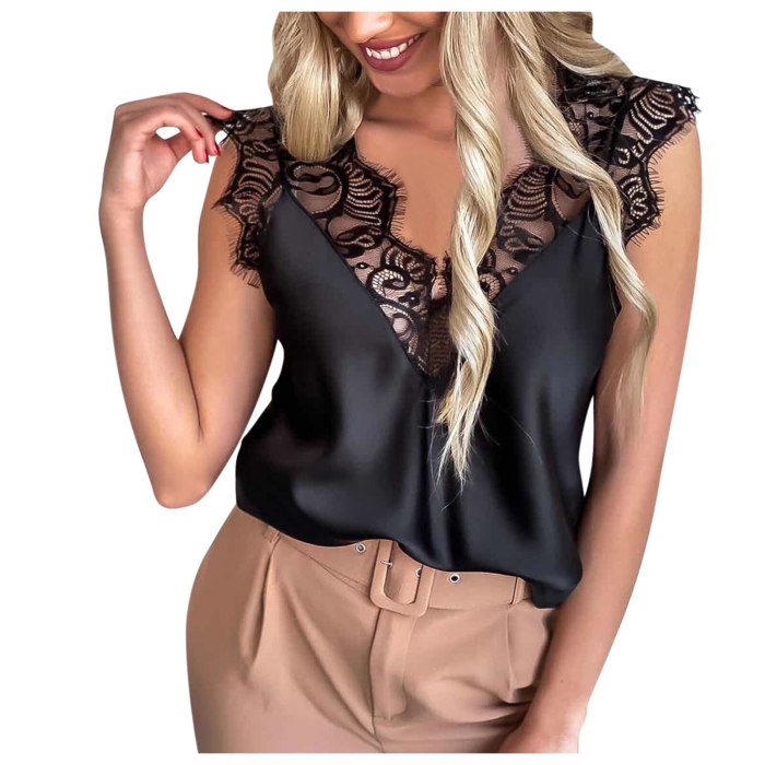 Womens Blouse Tee Lace T shirts Vest Summer 2021 Hot Sale Sexy Vest Fashion Camisole Crop Top Sleeveless T-Shirt Tank Top