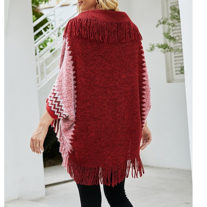 Women Knitted Winter Warm Sweater Cardigans Tassel Fringe Shawl Poncho Cardigan Jackets Coats Capes Poncho cloak shawls cape