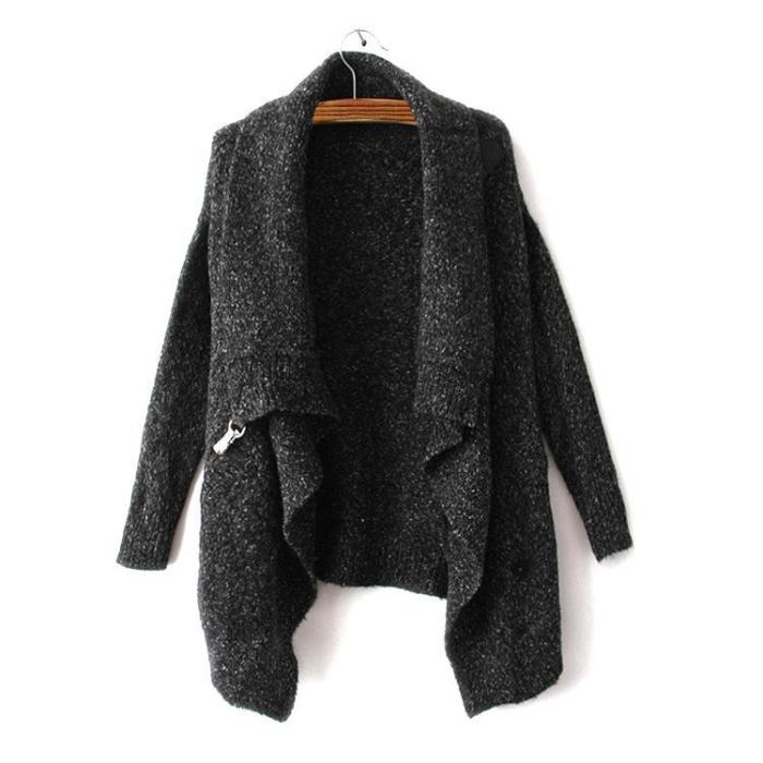 Fashion Splicing Pothook Cardigans Sweater Coat For Women