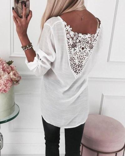 V Neck Lace Insert Top