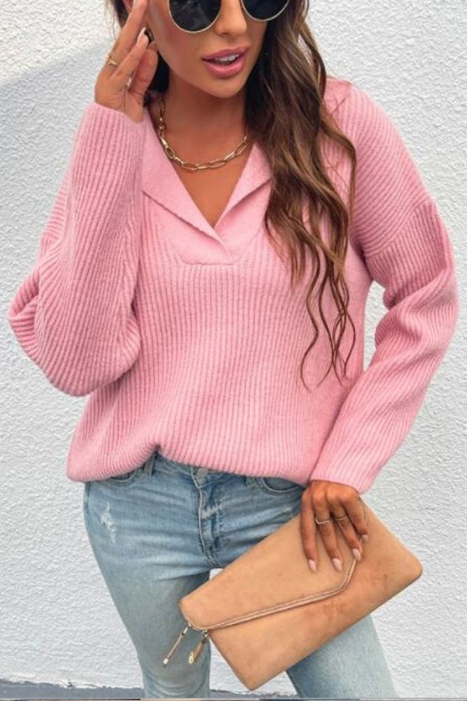 Black White Knitted Sweater Women Tops Female Jumper 2021 Autumn Winter Long Sleeve V Neck Knitwear Loose Sweaters And Pullovers