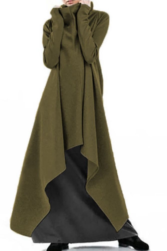 2021 Fashion Irregular Hoodies Vestidos Women's Autumn Pullovers Casual Turtleneck Long Sleeve Sweatshirts Robe Oversized