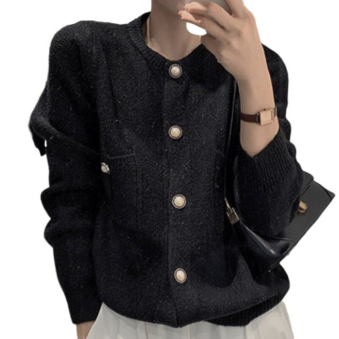 2021 spring and autumn new Korean version loose wild long-sleeved shirt sweater jacket women lazy wool knitted cardigan