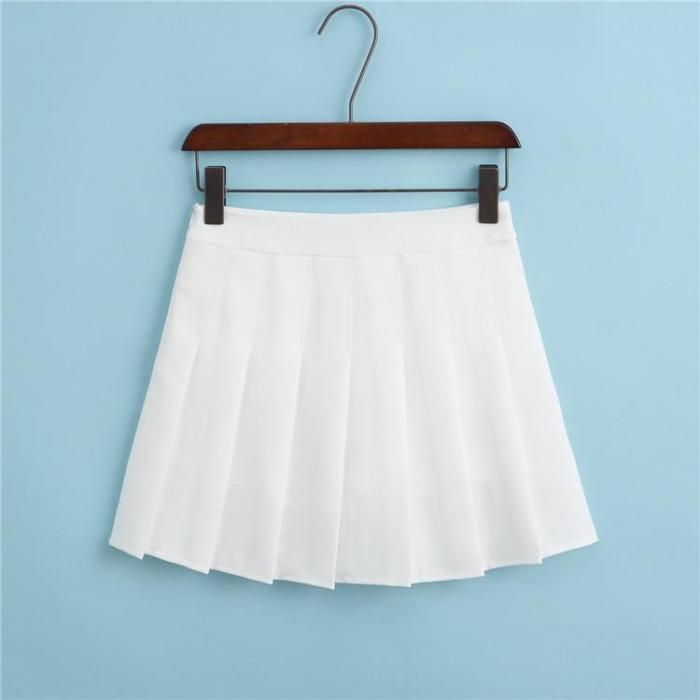 High Waist White Tennis Skorts Women Sports Skirts With Shorts Falda Pantalon Ladies Active Wear Girls A Lattice Tenis Mujer