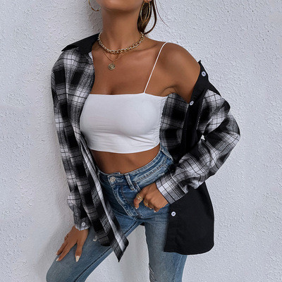 Women Plaid Warm Shirt Female Jacket Checked Coat Casual Turn-down Collar Long Sleeve Autumn Blouse Fashion Loose Outwear Tops