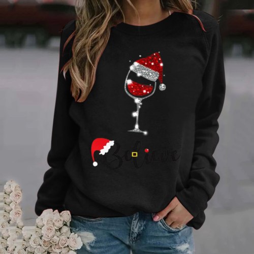 Christmas 2021 woman sweaters Print Long-sleeved Casual Pullover winter clothes women