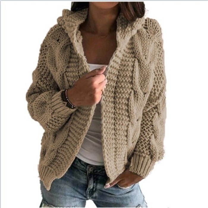 2021 Vintage Cardigan Women Sweater Knitwear Autumn Winter Open Stitch Top Solid Slim Long Sleeve Cardigans Jacket Coat