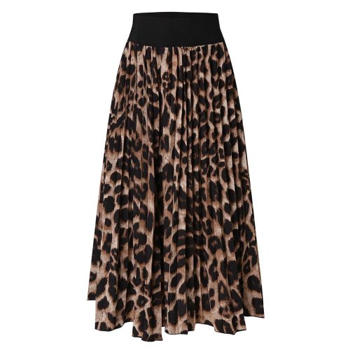 Sexy Women Skirt Women Leopard Print High Waist Skirt Ladies Evening Party Pleated Skirts Fashion Summer Mid Skirts