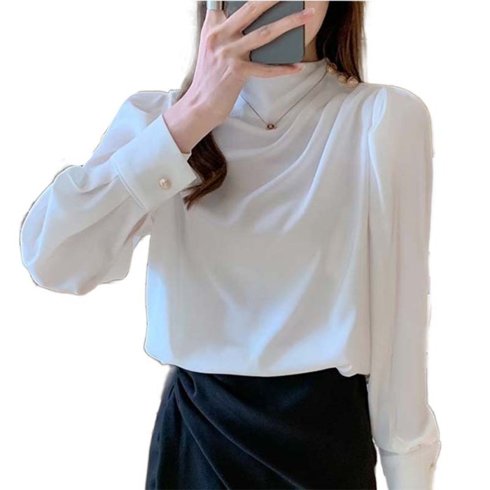 Spring and Autumn new chiffon shirt korean fashion long sleeve chiffon blouse casual clothing women tops