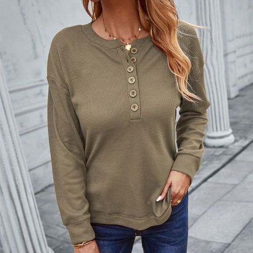 2022 Spring Autumn High-Quality New Woman's Top Solid Color Button O Neck Shirts Long Sleeve Shirts Women's Clothing