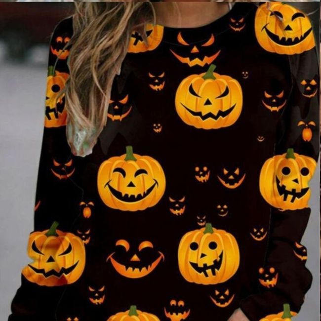 Women Halloween Hoodies Skull Print Pullover Skeleton Sweatshirt Tops 2021 Autumn Long Sleeve Cartoon O Neck Pullover Sweatshirt