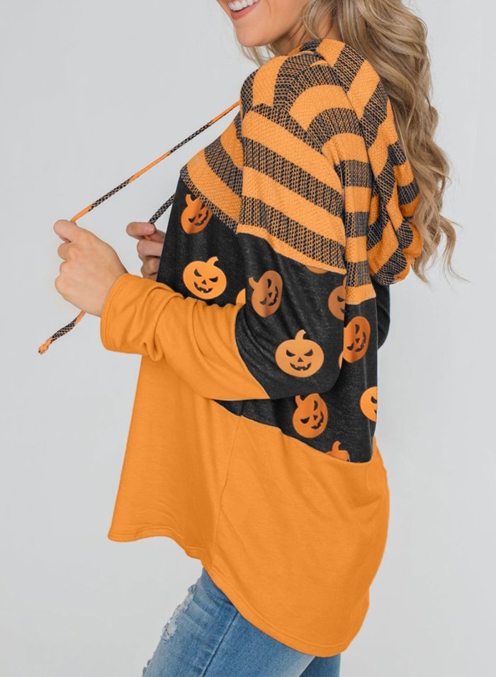Halloween Print Funny Pullover Hoodie