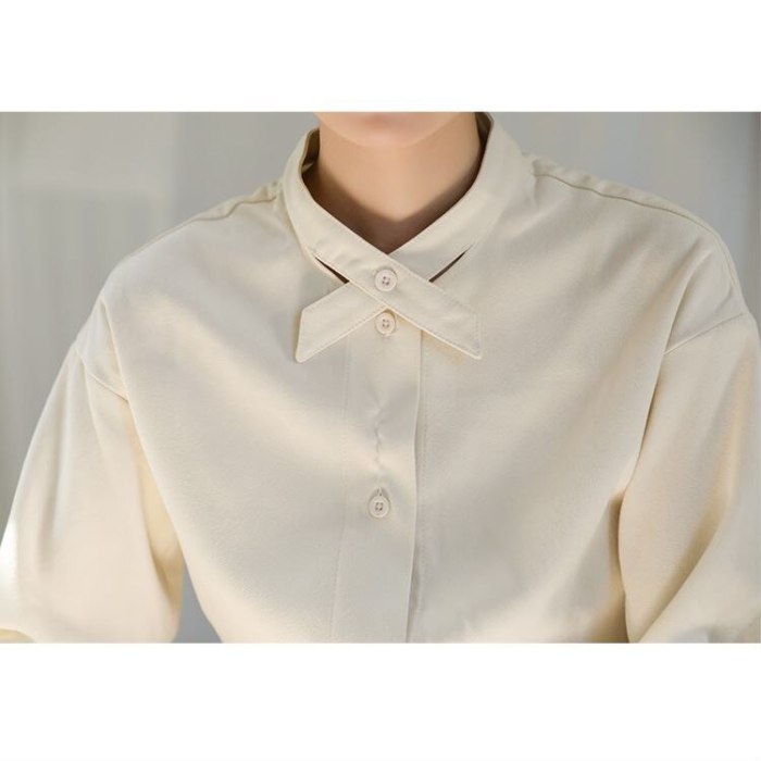 Stand Collar Shirts Long Sleeve Sweet Style Tops