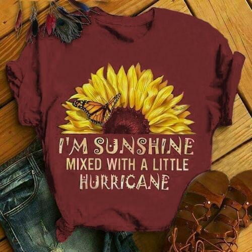 Sunflower Print Short Sleeve