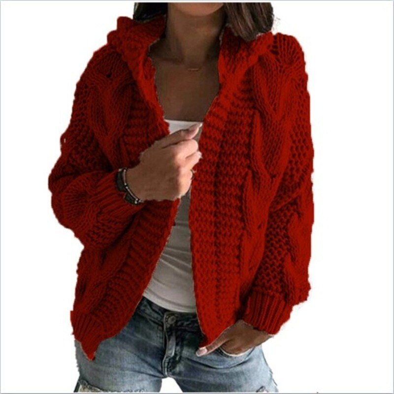 2021 Vintage Cardigan Women Sweater Knitwear Autumn Winter Open Stitch Top Solid Slim Long Sleeve Cardigans Jacket Coat