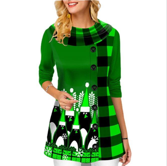 2021 Fall new top selling dress lapel long sleeve single-row buttonhole plaid patchwork dress women's