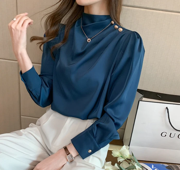 Spring and Autumn new chiffon shirt korean fashion long sleeve chiffon blouse casual clothing women tops
