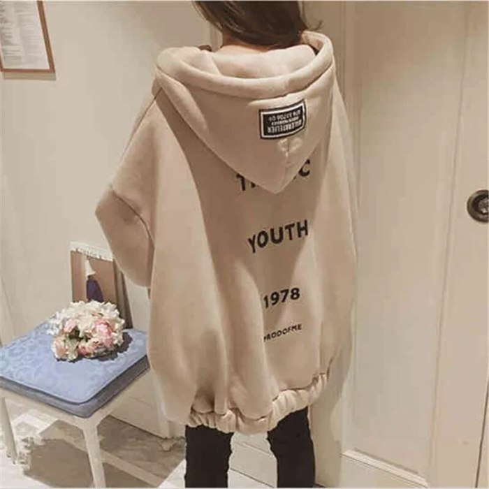 Winter New Korean Hip Hop Loose Oversized Hoodies Women Casual Hooded Sweatshirt Bubble Sleeve Zipper Coat Tops Kpop Streetwear